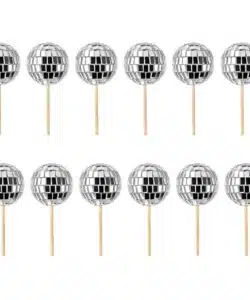 Cupcaketoppers Discoballen 12 stuks