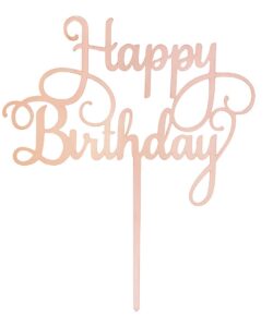 Caketopper Happy Birthday Pink versie 2