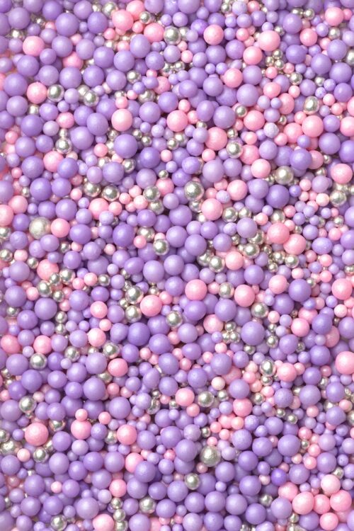 Sprinkley sprinkles -  pink, purple & silver pearls mix 80 gram