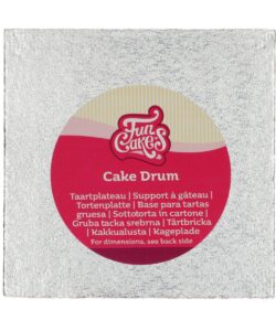 FunCakes Cake Drum Vierkant 15 cm- Zilver