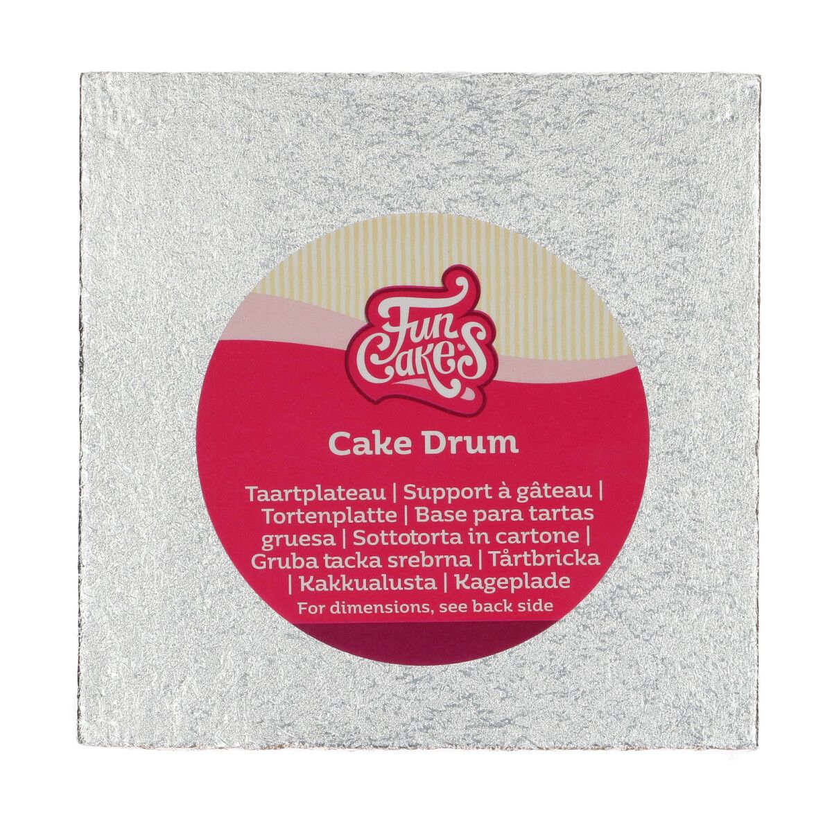 Funcakes cake drum vierkant 15 cm- zilver bij cake, bake & love 3 Funcakes cake drum vierkant 15 cm- zilver
