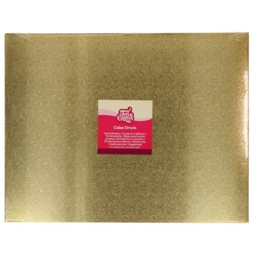 Funcakes cake drum rechthoekig goud 45 x 35 cm