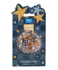 PME Christmas Charms - Gold & Silver Stars 25 gr