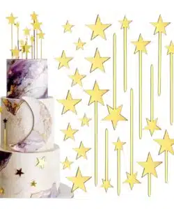 Caketopper Gouden Sterren set/24