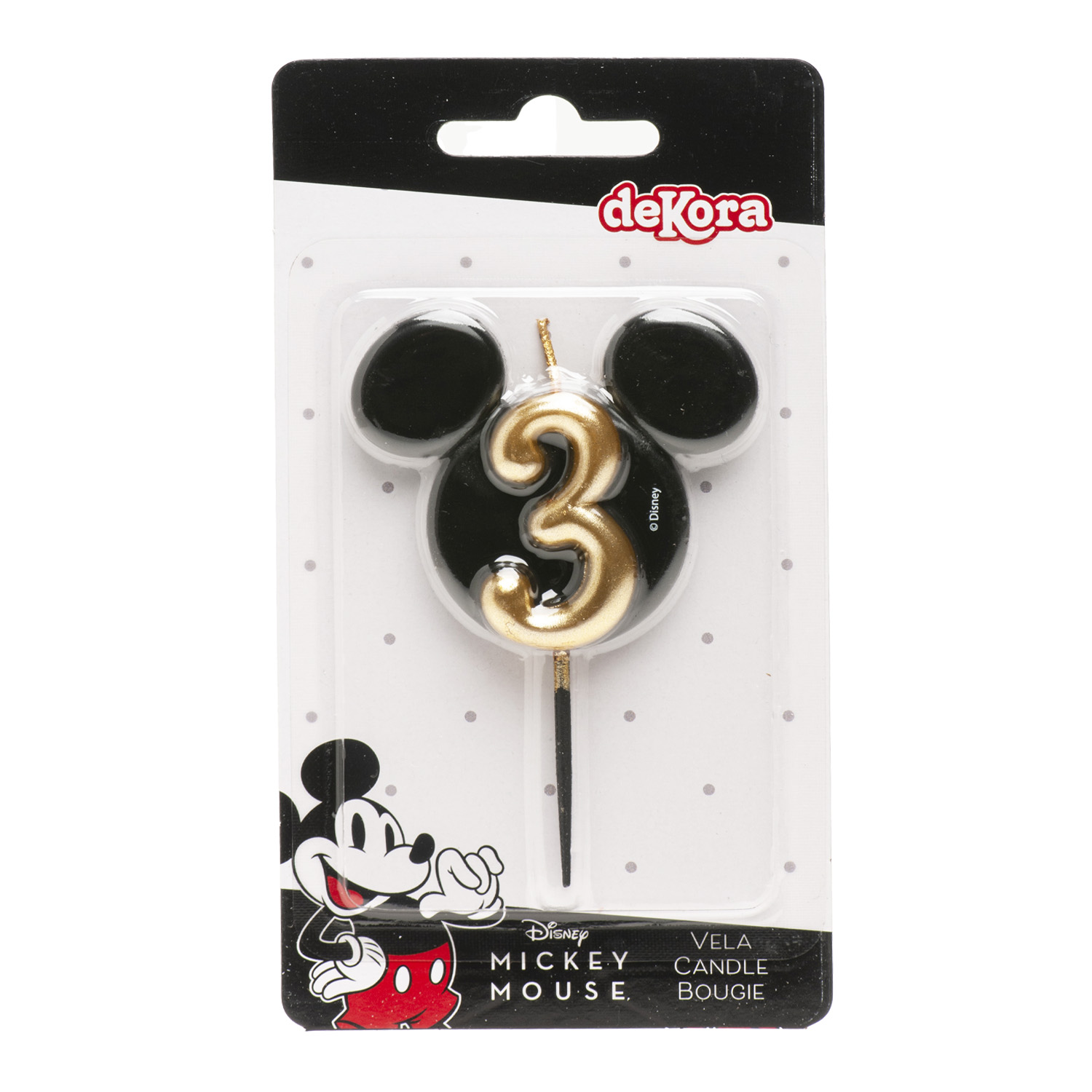 Dekora kaarsje mickey mouse nummer 3 bij cake, bake & love 5 Dekora kaarsje mickey mouse nummer 3 - afbeelding 3