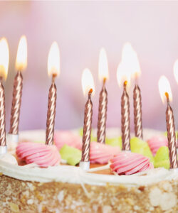 Anniversary house metallic rose gold candles pk/12 bij cake, bake & love 6