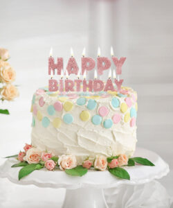 Alternative view of Anniversary House Happy Birthday Candles Rose Gold Glitter pk/13