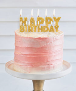 Alternative view of Anniversary House Happy Birthday Candles Gold Glitter pk/13