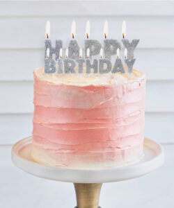 Alternative view of Anniversary House Happy Birthday Candles Silver Glitter pk/13
