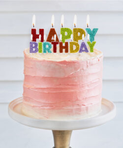 Anniversary house happy birthday candles rainbow glitter pk/13 bij cake, bake & love 8