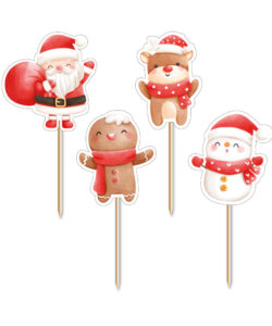 Anniversary House Santa and Friends Cupcake Toppers pk/12