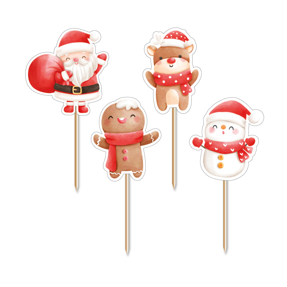 Anniversary house santa and friends cupcake toppers pk/12 bij cake, bake & love 5 Anniversary house santa and friends cupcake toppers pk/12