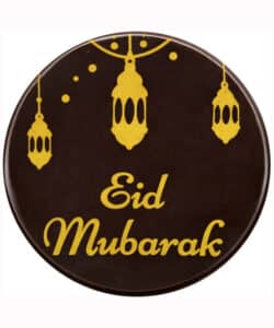 Chocoladedecoratie Eid Mubarak Rond 3,5 cm 6 stuks