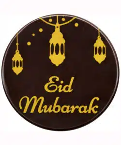 Chocoladedecoratie Eid Mubarak Rond 3,5 cm 6 stuks