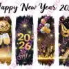 Eetbare taartprint happy new year 2026 rechthoek 25 x 19 cm bij cake, bake & love 1