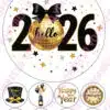 Eetbare taartprint happy new year 2026 retro black & gold - 18 cm rond rond + 8 cupcake rondjes bij cake, bake & love 2 Eetbare taartprint happy new year 2026 retro black & gold - 18 cm rond rond + 8 cupcake rondjes bij cake, bake & love 1