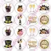 Eetbare cupcakeprint happy new year 2026 retro black & gold - 24 cupcake rondjes bij cake, bake & love 1