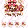 Eetbare taartprint pink glitter happy new year - 18 cm rond rond + 8 cupcake rondjes bij cake, bake & love 4 Eetbare taartprint pink glitter happy new year - 18 cm rond rond + 8 cupcake rondjes bij cake, bake & love 3