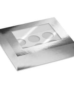 Simply Making Cupcake Box Venster Zilver Metallic 6 pk/2