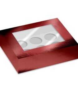 Simply Making Cupcake Box Venster Rood Metallic 6 pk/2
