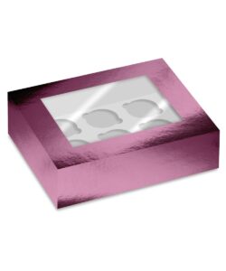 Simply Making Cupcake Box Venster Roze Metallic 6 pk/2