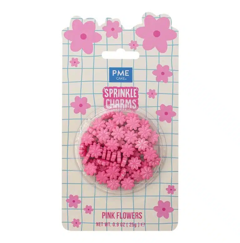 Pme sprinkle charms roze bloemen 25 gram bij cake, bake & love 5 Pme sprinkle charms roze bloemen 25 gram