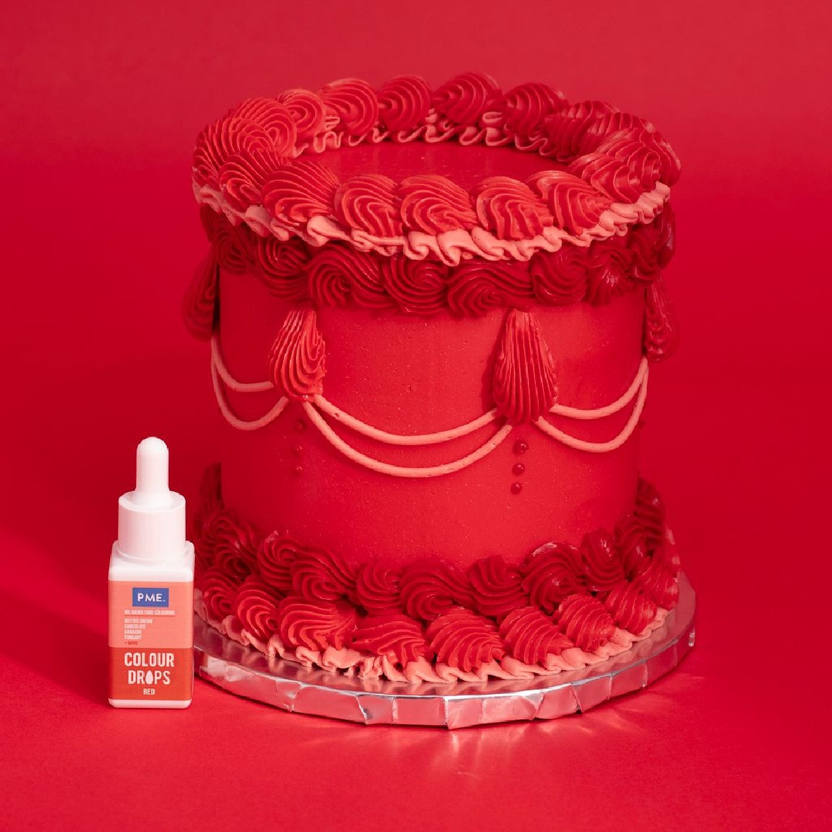 Pme colour drops red - voedselkleurstof op oliebasis 20 ml bij cake, bake & love 6 Pme colour drops red - voedselkleurstof op oliebasis 20 ml - afbeelding 2