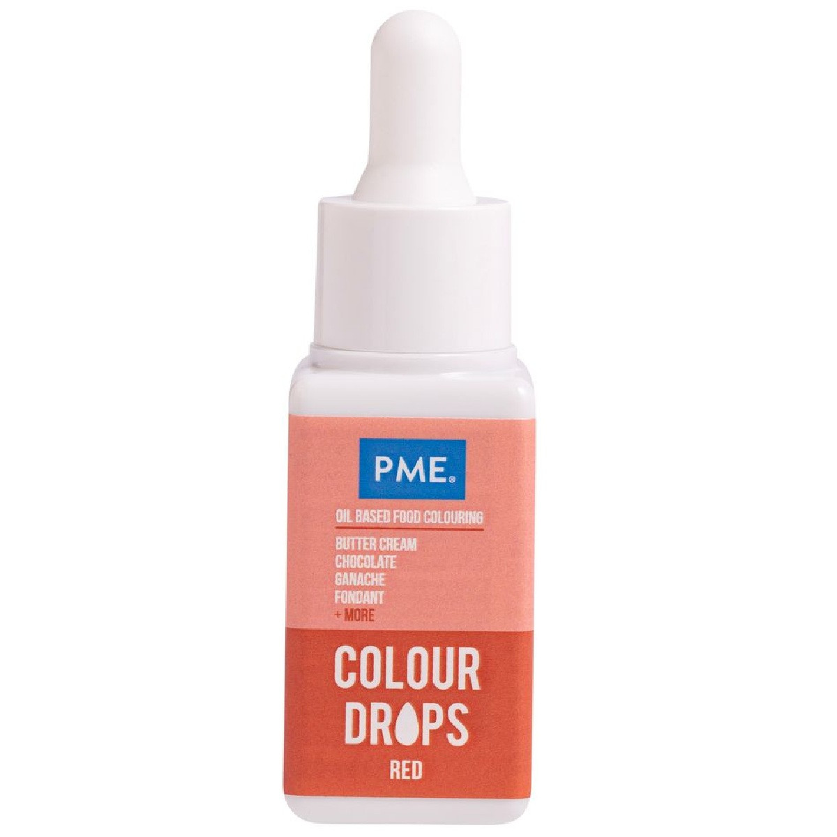 Pme colour drops red - voedselkleurstof op oliebasis 20 ml bij cake, bake & love 5 Pme colour drops red - voedselkleurstof op oliebasis 20 ml