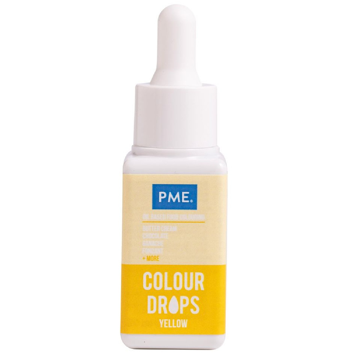 Pme colour drops yellow - voedselkleurstof op oliebasis 20 ml bij cake, bake & love 3 Pme colour drops yellow - voedselkleurstof op oliebasis 20 ml