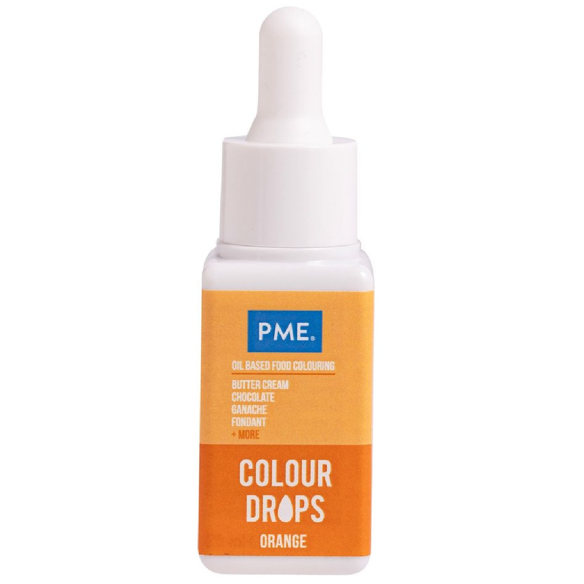 Pme colour drops orange - voedselkleurstof op oliebasis 20 ml bij cake, bake & love 5 Pme colour drops orange - voedselkleurstof op oliebasis 20 ml