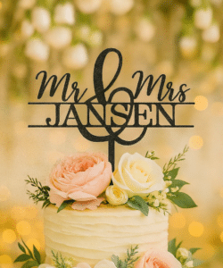 Alternative view of Gepersonaliseerde Taarttopper Mr & Mrs