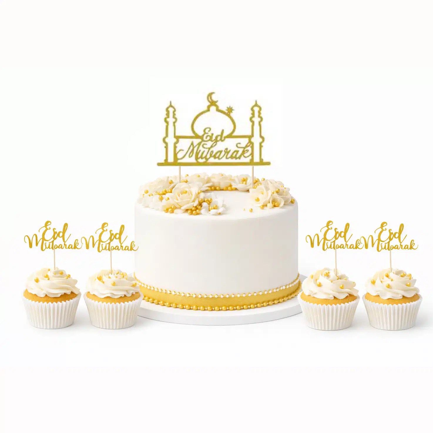 Eid mubarak caketopper + 24 prikkers bij cake, bake & love 5 Eid mubarak caketopper + 24 prikkers - afbeelding 3