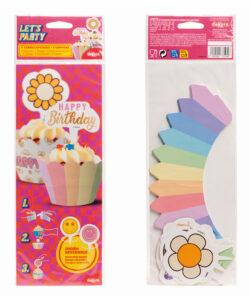Dekora Flower Power Cupcake Wrappers + Prikkes set/12