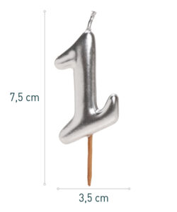 Dekora silver comic birthday candle - 1 bij cake, bake & love 8