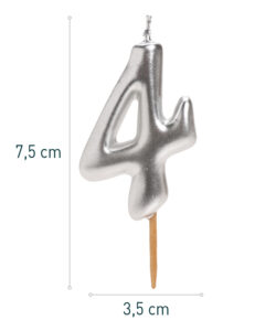 Dekora silver comic birthday candle - 4 bij cake, bake & love 8