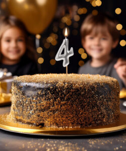 Dekora silver comic birthday candle - 4 bij cake, bake & love 10