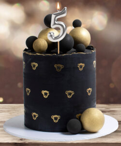 Dekora silver comic birthday candle - 5 bij cake, bake & love 10