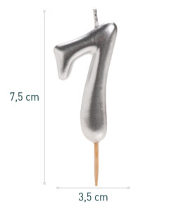 Dekora silver comic birthday candle - 7 bij cake, bake & love 8