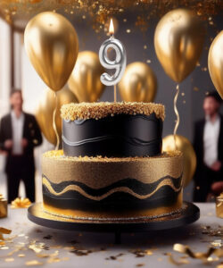 Dekora silver comic birthday candle - 9 bij cake, bake & love 10