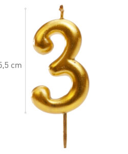 Dekora gold comic birthday candle - 3 bij cake, bake & love 8