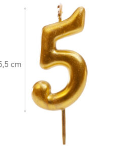 Dekora gold comic birthday candle - 5 bij cake, bake & love 8