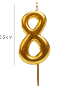 Dekora gold comic birthday candle - 8 bij cake, bake & love 8