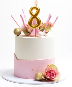 Dekora gold comic birthday candle - 8 bij cake, bake & love 10