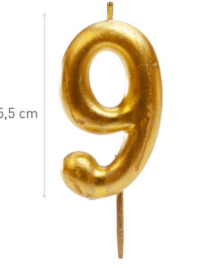 Dekora gold comic birthday candle - 9 bij cake, bake & love 8