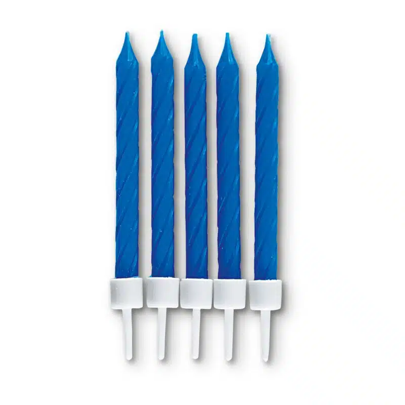 Städter kaarsjes blauw met houder 10 stuks bij cake, bake & love 3 Städter kaarsjes blauw met houder 10 stuks