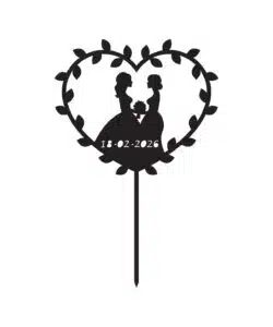 Gepersonaliseerde Taarttopper Leaf Hearts Ladies