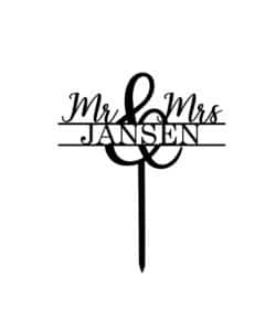 Gepersonaliseerde Taarttopper Mr & Mrs