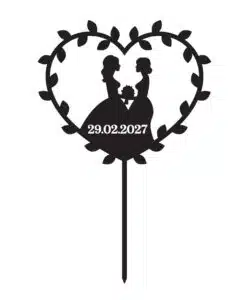 Gepersonaliseerde Taarttopper Leaf Hearts Ladies