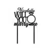 Gepersonaliseerde taarttopper will you merry me? Bij cake, bake & love 2 Gepersonaliseerde taarttopper will you merry me? Bij cake, bake & love 1