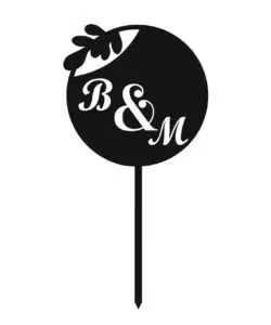 Gepersonaliseerde Taarttopper Full Cirkel met Initialen